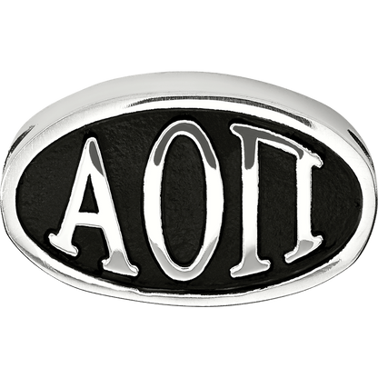 Sterlingsilber Logoart Alpha Omicron Pi Oval Buchstaben Perle