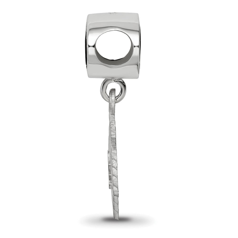 Sterlingsilber Logoart Alpha Phi Oval mit Efeu Blatt Hängend Perle