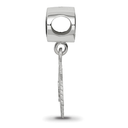 Sterlingsilber Logoart Alpha Phi Oval mit Efeu Blatt Hängend Perle