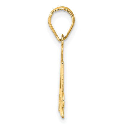 14K Gelbgold Polierter Anhänger „Zahl 14