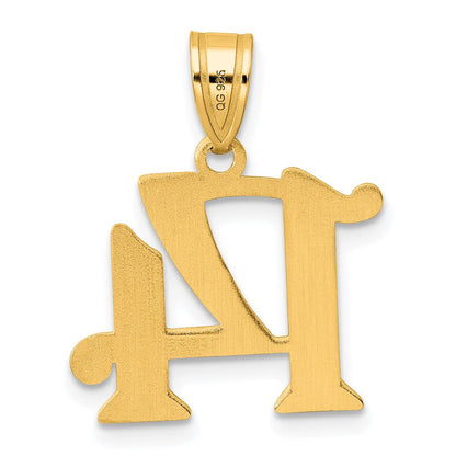 14K Gelbgold Polierter Anhänger „Zahl 14