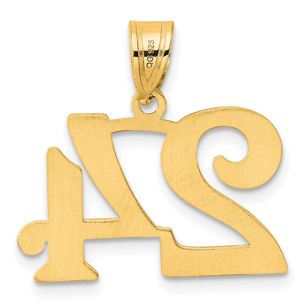 14K Gelbgold Polierter Anhänger Zahl 24