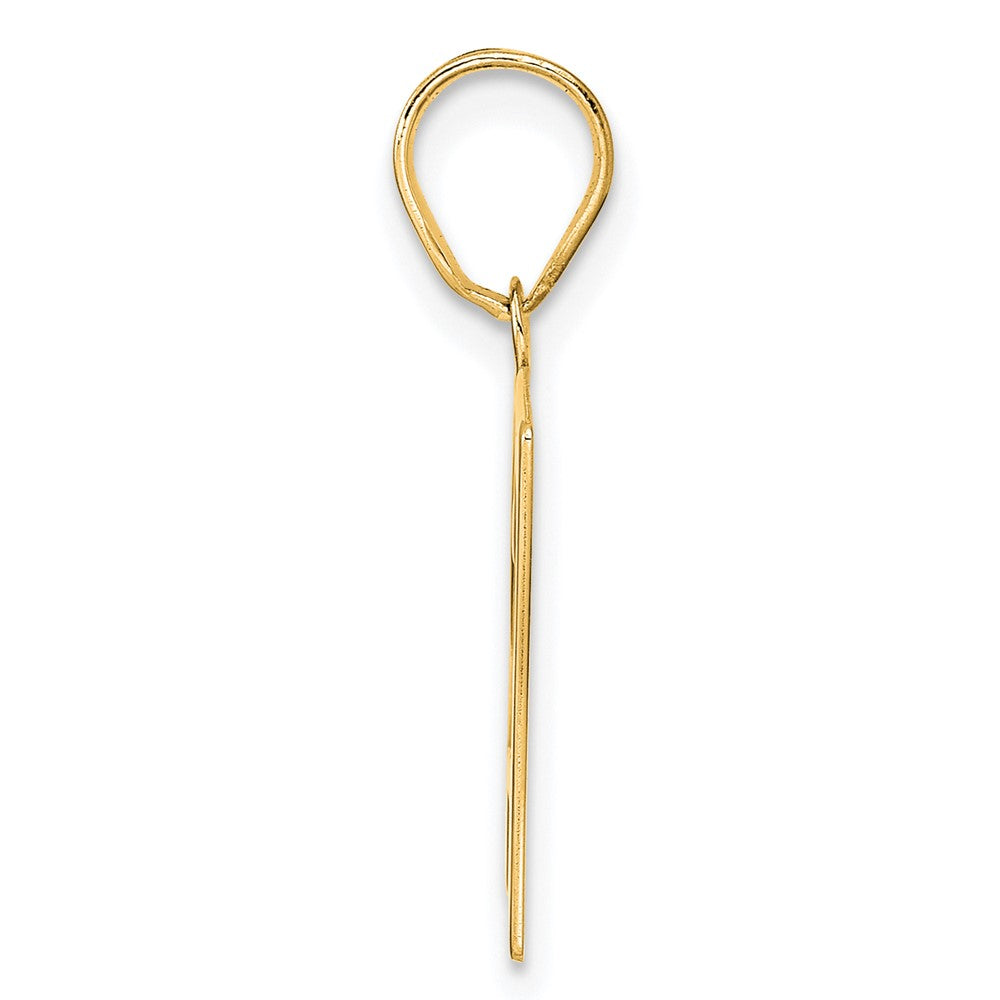14K Gelbgold Polierter Anhänger Zahl 27