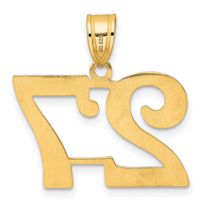 14K Gelbgold Polierter Anhänger Zahl 27