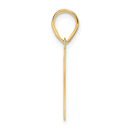 14K Gelbgold polierter Anhänger Zahl 47