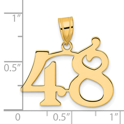 Anhänger Zahl 48 aus 14K Gelbgold, poliert