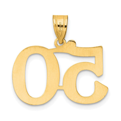 14K Gelbgold Polierter Anhänger Zahl 50