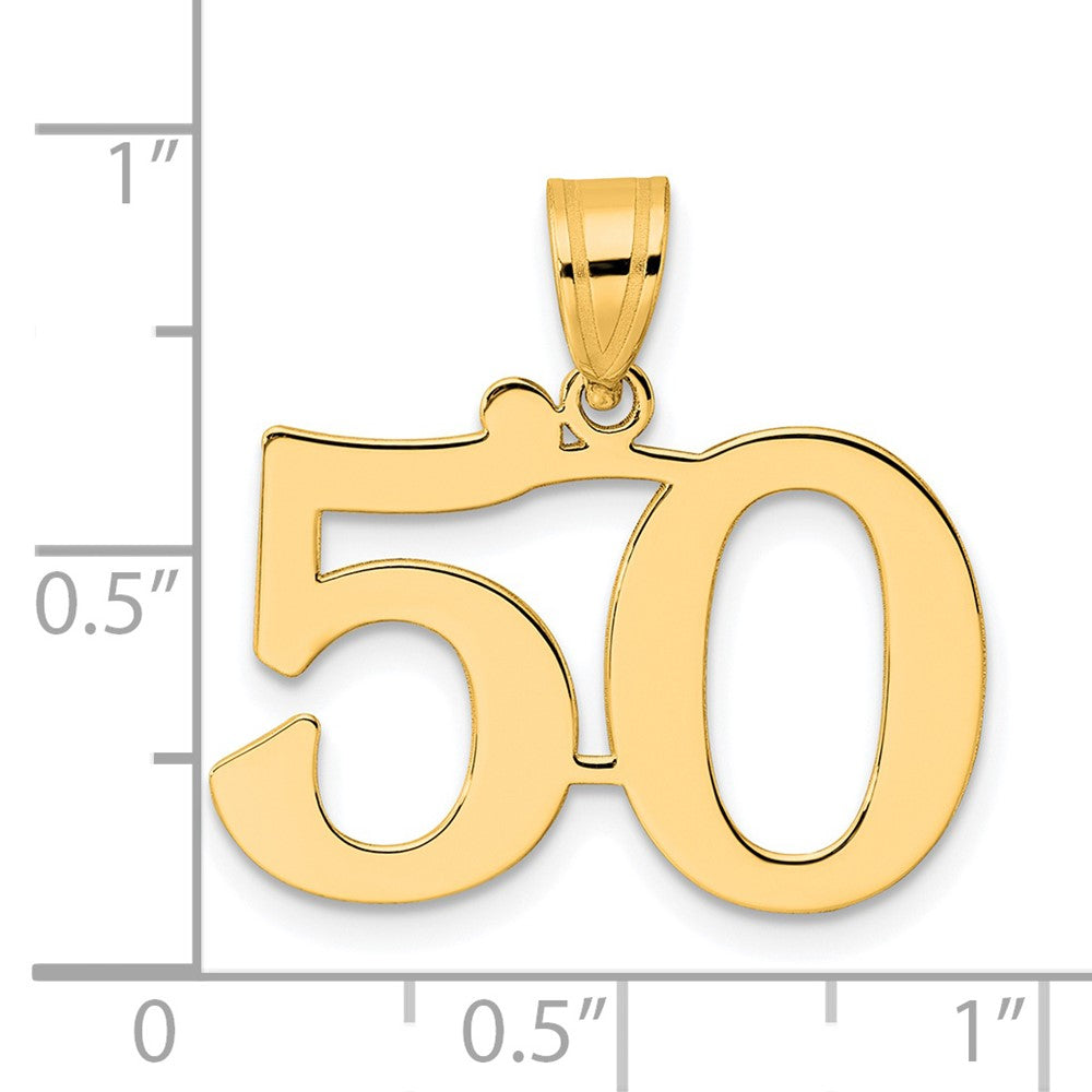 14K Gelbgold Polierter Anhänger Zahl 50