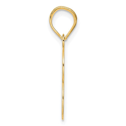 14K Gelbgold polierter Anhänger Zahl 53