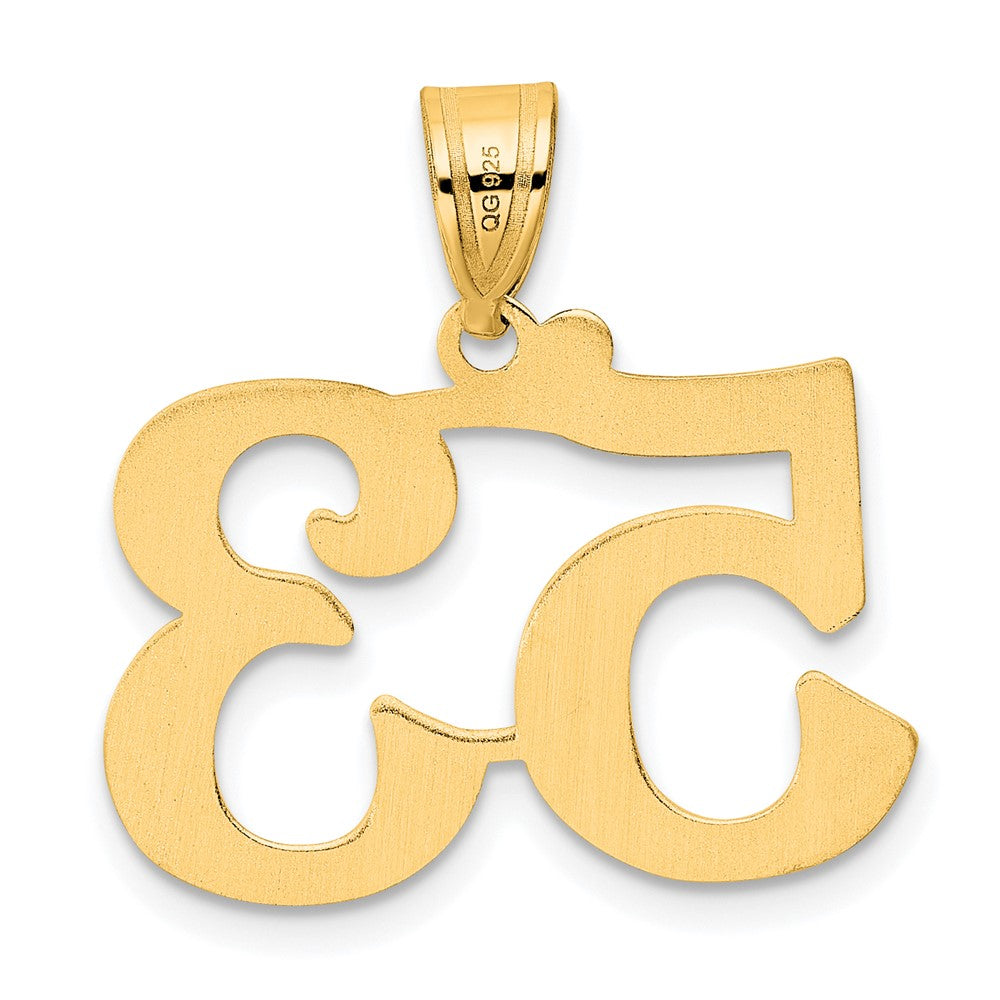 14K Gelbgold polierter Anhänger Zahl 53