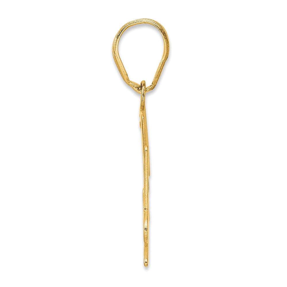 14K Gelbgold polierter Anhänger Zahl 54