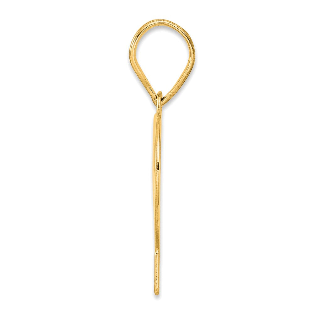 14K Gelbgold Polierter Anhänger Zahl 72