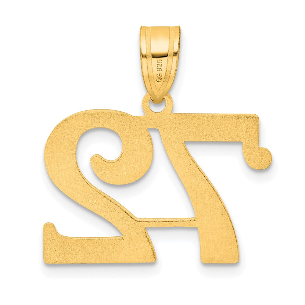 14K Gelbgold Polierter Anhänger Zahl 72