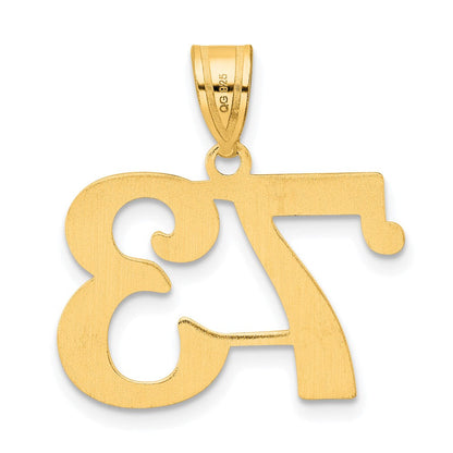 14K Gelbgold Polierter Anhänger Zahl 73