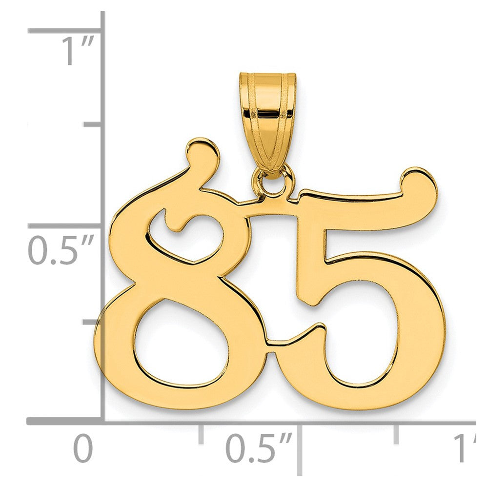 14K Gelbgold Polierter Anhänger „Zahl 85“