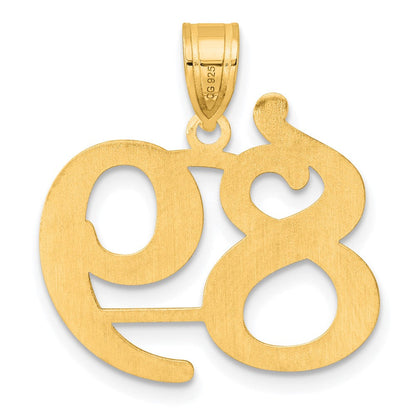 14K Gelbgold Poliert Zahl 89 Anhänger