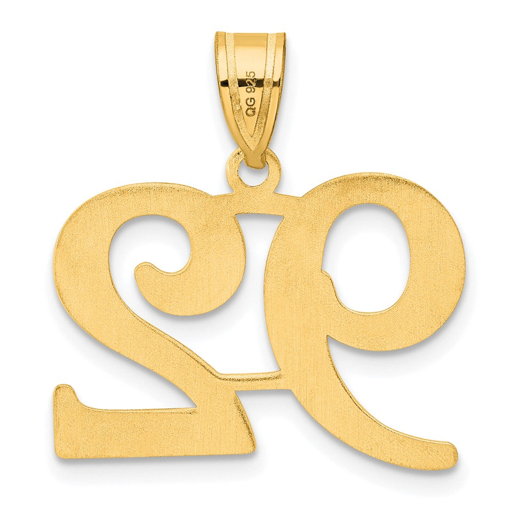 Anhänger Nummer 92 aus 14K Gelbgold, poliert