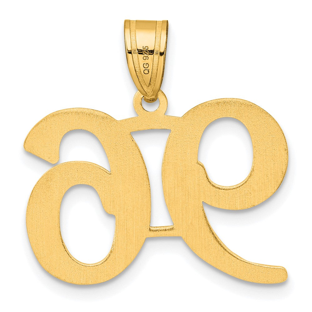 14K Gelbgold Polierter Anhänger Zahl 96