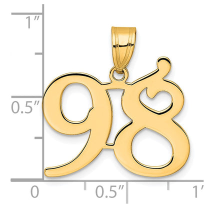 14K Gelbgold Anhänger „Zahl 98", poliert