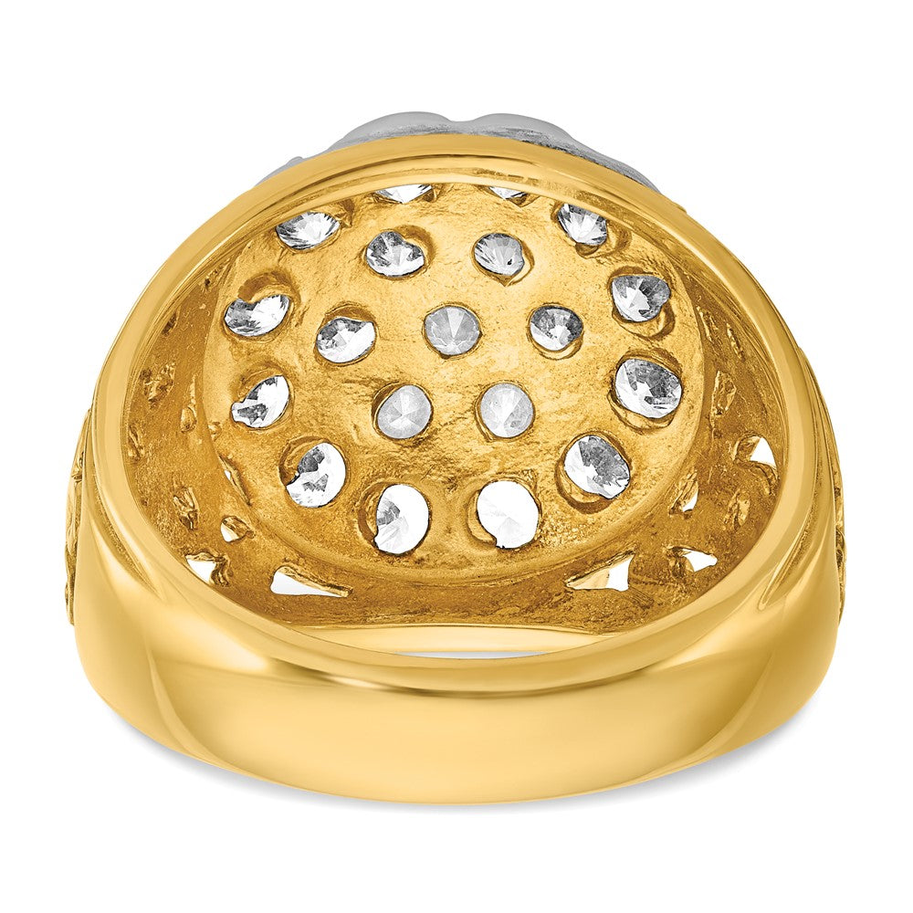 14K Bicolor-Gold Herren-Diamant-Cluster-Ring mit 2 ct