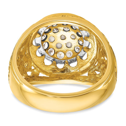 14K Bicolor-Gold Herren-Ring mit Cluster aus 2,0K Labordiamanten