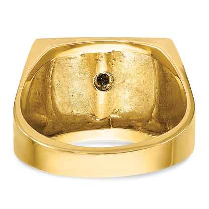14K Bicolor Herrenring, poliert und texturiert, mit blauer Emaille, Blue Lodge Master Freimaurer-Ring