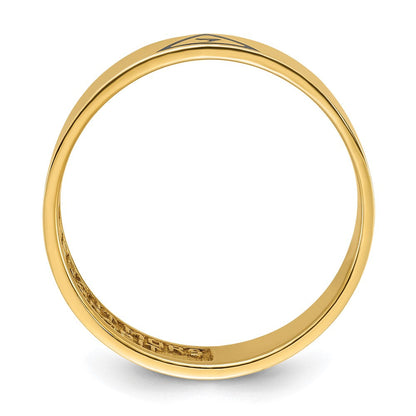 14K Gelbgold Herren-Siegelring, poliert, mit schwarzem Emaille, „14th Degree Grand Elect“ Freimaurer-Ring