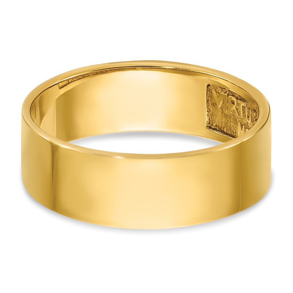 14K Gelbgold Herren-Siegelring, poliert, mit schwarzem Emaille, „14th Degree Grand Elect“ Freimaurer-Ring