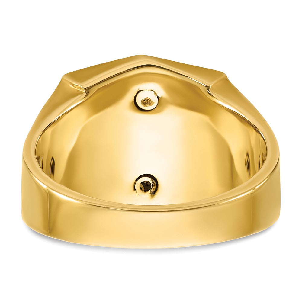 10K Bicolor Ibgoodman Herren Poliert und Strukturiert Sonne Ray Blau Lodge Master Freimaurer Ring