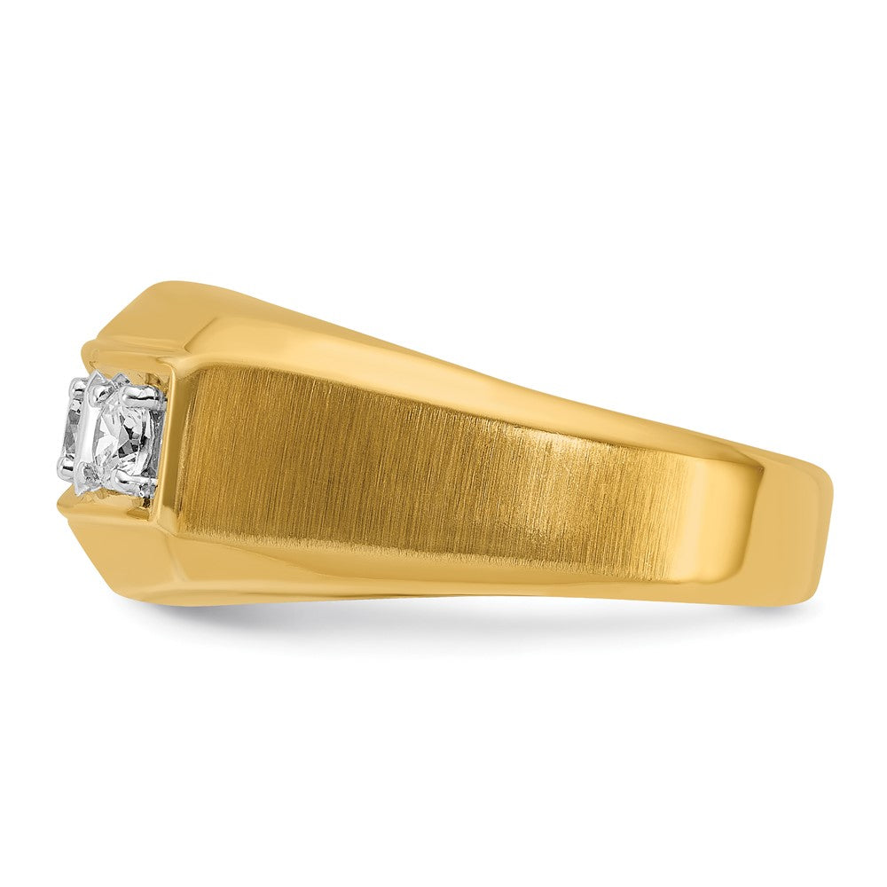 14K Bicolor-Gold Herren-Ring mit 0,5 ct. Diamant