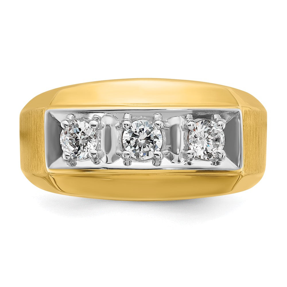 14K Bicolor-Gold Herren-Ring mit 0,5 ct. Diamant