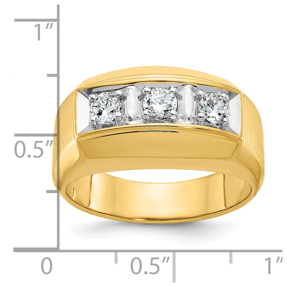 14K Bicolor-Gold Herren-Ring mit 0,5 ct. Diamant