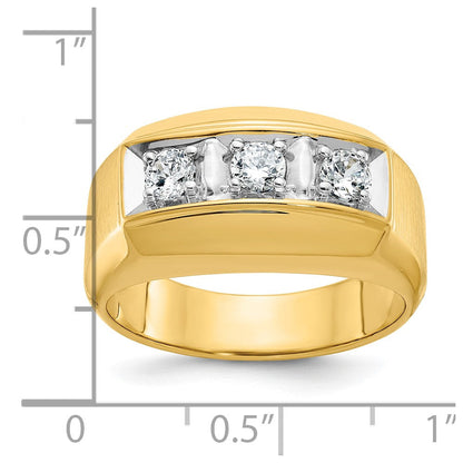 14K Bicolor-Gold Herren-Ring mit 0,5 ct. Diamant