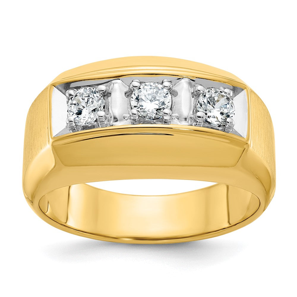 14K Bicolor-Gold Herren-Ring mit 0,5 ct. Diamant