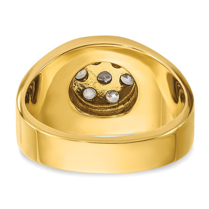 14K Bicolor Herren-Cluster-Ring mit 1 ct. Labor-gezüchteten Diamanten VS/SI+ G+
