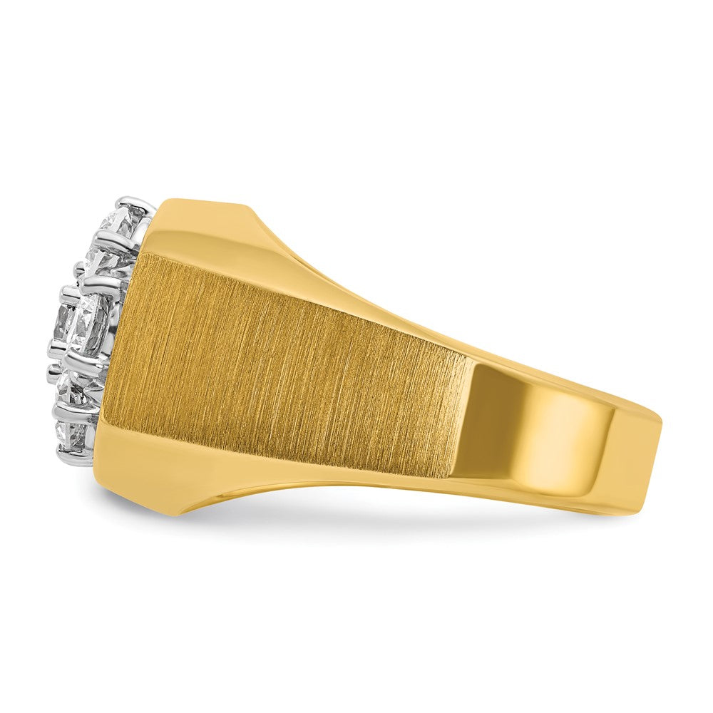 14K Bicolor Herren-Cluster-Ring mit 1,5 ct. Labordiamanten, VS/SI+ G+, komplett