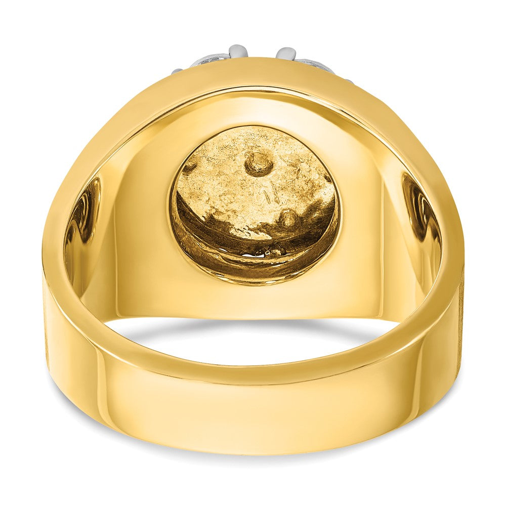 14K Bicolor Herren-Cluster-Ring mit 1,5 ct. Labordiamanten, VS/SI+ G+, komplett