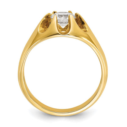 14K Gelbgold Herrenring mit 1 ct. im Labor gezüchtetem Diamanten VS/SI+ G+