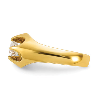 14K Gelbgold Herrenring mit 1 ct. im Labor gezüchtetem Diamanten VS/SI+ G+