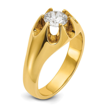14K Gelbgold Herrenring mit 1 ct. im Labor gezüchtetem Diamanten VS/SI+ G+