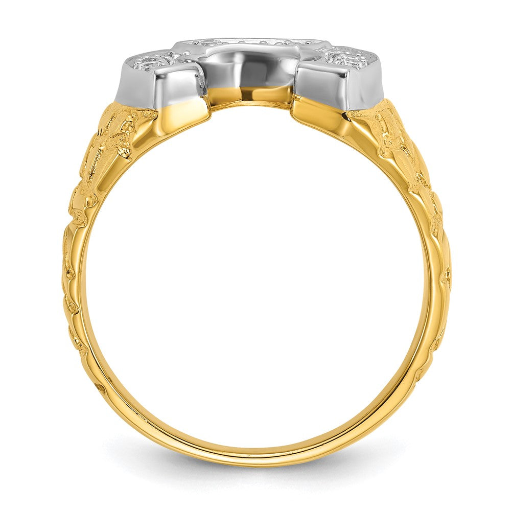 10K Bicolor Ibgoodman Herren Hufeisen Diamant Komplett Ring