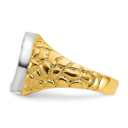 10K Bicolor Ibgoodman Herren Hufeisen Diamant Komplett Ring