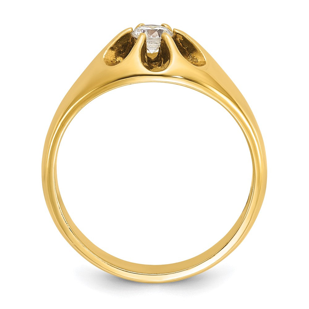 14K Gelbgold Herren-Ring mit 0,25K Diamanten, komplett besetzt