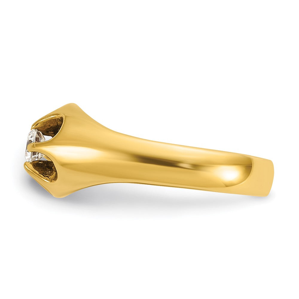14K Gelbgold Herren-Ring mit 0,25K Diamanten, komplett besetzt