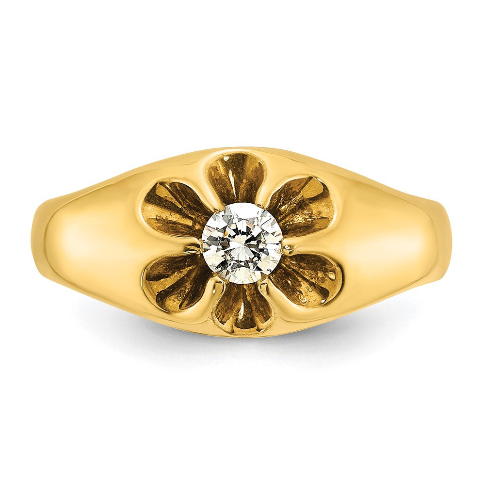 14K Gelbgold Herren-Ring mit 0,25K Diamanten, komplett besetzt