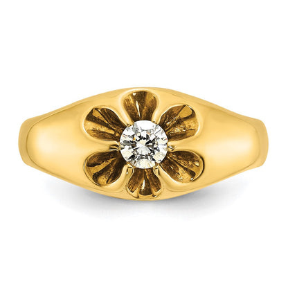 14K Gelbgold Herren-Ring mit 0,25K Diamanten, komplett besetzt