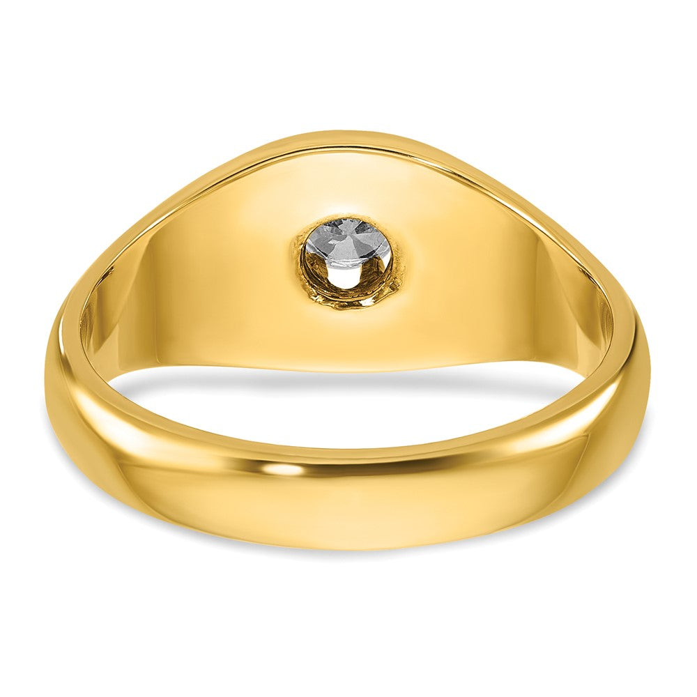 14K Gelbgold Herren-Ring mit 0,25K Diamanten, komplett besetzt