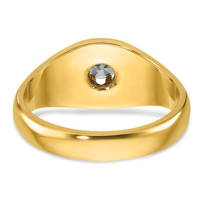 14K Gelbgold Herren-Ring mit 0,25K Diamanten, komplett besetzt