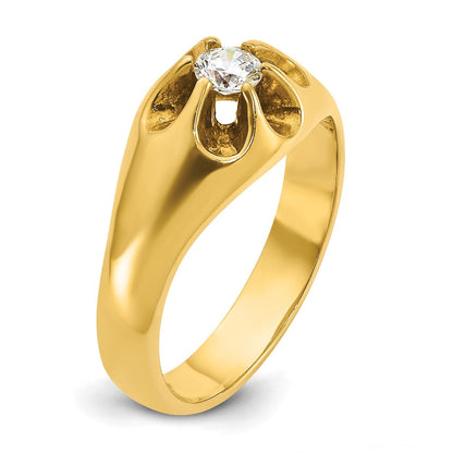 14K Gelbgold Herren-Ring mit 0,25K Diamanten, komplett besetzt