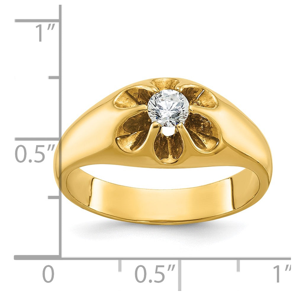 14K Gelbgold Herren-Ring mit 0,25K Diamanten, komplett besetzt